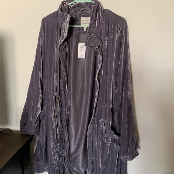 torrid Jackets & Blazers - Purple velvet trench coat